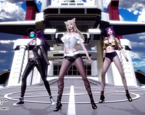 [MMD] CLC - Helicopter Ahri Akali Kaisa Seraphine Sexy Kpop Dance League of Legends KDA