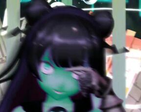 Kancolle Light Cruiser Demon Hentai Nude Dance Monster Girl MMD 3D Dark Green Body Color Edit Smixix