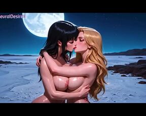 3D AI HQ 2 chicks Big tits Firm tits Hard nipples riding POV w/ Sound added